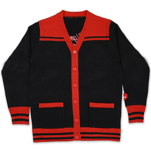 เสื้อคาร์ดิแกนแบบเปิดด้านหน้าสไตล์ Letterman สำหรับวิทยาลัย  ถักนิตติ้งสำหรับฤดูหนาว  ปักลายเชนิลล์  แบบแพทช์เวิร์ค  แห้งเร็ว ระบายอากาศได้ดี - Product Image 1