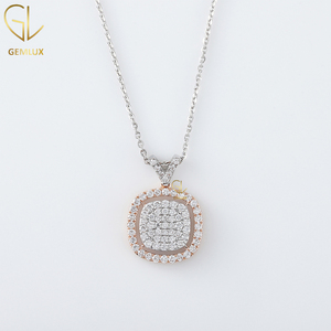 สร้อยคอเพชรคลาสสิก VVS สำหรับผู้หญิงเครื่องประดับงานแต่งสีขาวทองพร้อมสร้อยคอโซ่ชั้นดีดีไซน์ใหม่ - Product Image 1