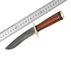Couteau de style Bowie en acier à motif personnalisé fait main, couteau utilitaire d'extérieur à lame fixe de qualité supérieure avec manche en bois, OEM ODM Vente en gros - Product Image 5
