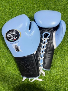 Guantes de Boxeo de Alta Calidad en Azul Cielo y Negro, Sin Boxeo No Hay Vida, Guantes de Boxeo MMA, Equipo de Entrenamiento de Kickboxing Personalizado - Product Image 4
