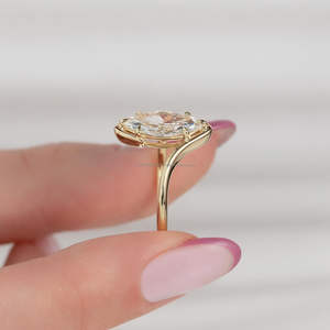 IGI/GIA Lab Grown Cut Diamond Vintage 14K Anillo de boda/compromiso amarillo Unisex Oro blanco fino para fiesta de aniversario-Worthy - Product Image 2