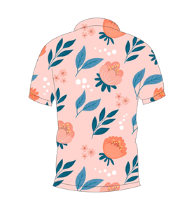 Camiseta polo con estampado de hojas florales rosas para hombre, camiseta informal de manga corta a la moda de verano - Product Image 2