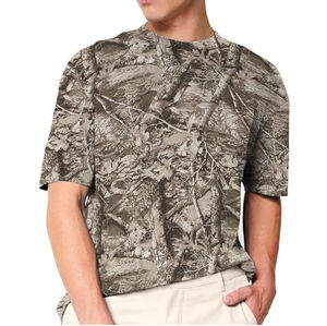 เสื้อยืดคอกลม แขนครึ่งตัว ลายพราง สำหรับผู้ชาย ทำจากผ้าฝ้าย เหมาะสำหรับการล่าสัตว์ เดินป่า ทรงบ็อกซี่ ใส่สบาย สำหรับเด็กผู้ชาย - Product Image 2