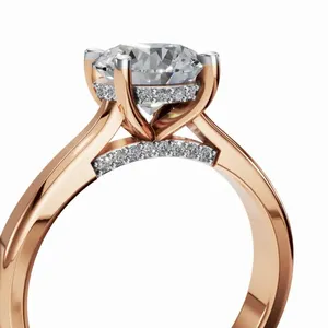 Anillo de Diamantes Redondos Cultivados en Laboratorio, Oro Rosa de 18K, Certificación IGI, Claridad VVS, Joyería de Lujo para Mujer de 33 Piezas - Product Image 3