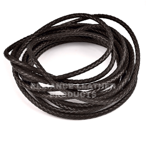 Premium 4mm Bolo <b>Braided</b> Leather <b>Cord</b> Rustic Vintage Leather Rope for Artisan Jewelry Making - Product Image 3