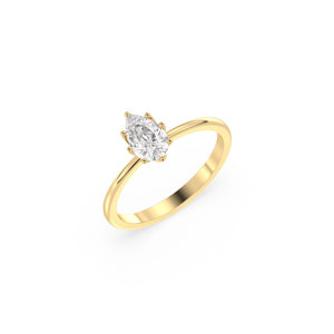 แหวนแต่งงานเพชรเม็ดเดี่ยว REYES คุณภาพสูง ทองคำแท้ 14K เพชร HPHT CVD ผลิตในห้องปฏิบัติการ ของขวัญวันครบรอบสุดเพอร์เฟกต์ เครื่องประดับสำหรับผู้หญิง - Product Image 1