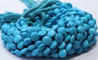 Perles de turquoise facettées en forme de pièce de monnaie 8-8,5 MM, perles de pierre précieuse turquoise indienne, perles de turquoise howlite facettées en forme de pièce de monnaie de 8 pouces pour bijoux
