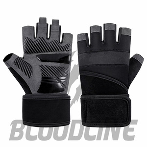 Black leather motorbike <b>gloves</b> Winter outdoor sporty style Faux <b>fur</b> lining thermal Thermal motorbike <b>gloves</b> - Product Image 5