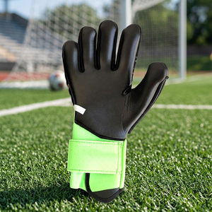 Top Choice <b>for</b> Soccer Players New Arrival Best Quality Black and Green High-Density Goalkeeper Gloves High Quality Silicon - Product Image 2
