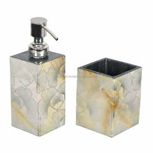 Elegante Juego de Baño de Ocho Piezas con Incrustaciones de Hueso para Uso Doméstico y Hotelero, Diseño Artístico Clásico con Acabado Brillante de Alta Calidad - Product Image 4