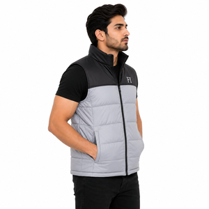 Men's Quilted Puffer Vest Wholesale Sleeveless Men's <b>Jackets</b> Padded Winter Bodywarmer Stand Collar Full Zip Outdoor Casual Vest - Product Image 3