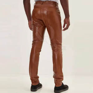 Pantalones de Cuero de Lujo para Hombre, Cuero Suave de Primera Calidad, Ajuste Cómodo y Duradero, Perfectos para Atuendos Casuales y Profesionales - Product Image 3