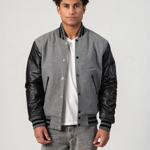 Veste universitaire en cuir sur mesure pour hommes, veste bomber premium, veste de baseball décontractée streetwear pour hommes - Product Image 1
