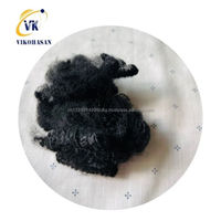 Fibre de polyester recyclé de haute qualité, fibres courtes, noires, solides, sèches, pour rembourrage, géotextiles, ignifuges, antistatiques