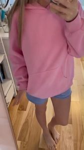Sudadera con Capucha Extra Grande para Mujer, Color Verde Sólido, 100% Algodón, Tejido de Punto, con Bolsillos, Transpirable, para Otoño - Product Image 5