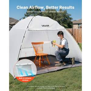 Carpa Portátil para Pintura en Aerosol Oxford de 115.35 x 90.55 x 74 Pulgadas, Cabina Plegable con Piso y Malla Incorporados para Sillas y Armarios - Product Image 3