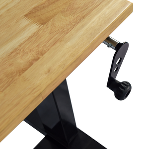 Wholesale CSPS Natural 117cm Manual Lift <b>Table</b> Convertible <b>Adjustable</b> Height Workbench with Casters for Garage Workshop - Product Image 6