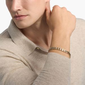 Bracelet pour homme de 8,5 pouces en or jaune italien poli miroir, style maillons de rail - Product Image 2