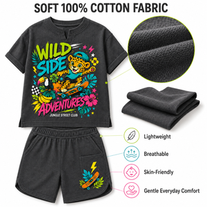 ชุดเสื้อยืดแขนยาวและกางเกงขาสั้น Foxcotton Club Men สีสันปรับแต่งได้ ผ้าฝ้าย 100% คอกลม สไตล์สตรีทลำลอง สำหรับฤดูร้อน - Product Image 6