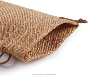 Sacs cadeaux en toile de jute, sacs en toile de jute pour mariage, pochettes en lin pour bijoux avec cordon de serrage pour anniversaire, fête, cadeaux de mariage, café (3x4) - Product Image 3