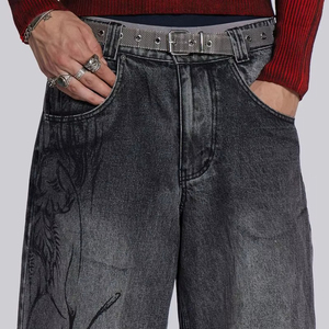 Meilleurs pantalons en jean baggy pour hommes, style vintage imprimé et délavé, faible MOQ, service OEM, personnalisable - Product Image 6