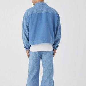 Fabricant direct d'usine de vestes : Nouvelle veste en jean vintage pour homme 2026 avec strass et effet vieilli, denim avec lavage personnalisé vieilli - Product Image 2