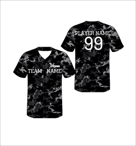 Maillot de baseball personnalisé en marbre noir, anti-humidité, sublimé, uniforme d'équipe, chemise de sport athlétique boutonnée, OEM ODM - Product Image 1
