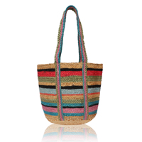 Sac fourre-tout ouvert en toile de coton écologique de haute qualité, personnalisé pour femmes, style bohème, multifonctionnel et portable