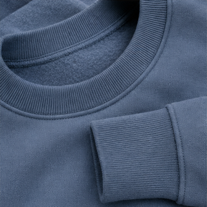 Sweat-shirt personnalisé bleu ardoise pour homme, coupe ample, col rond, double couche, en molleton de coton épais, MCRW-0015 - Product Image 5