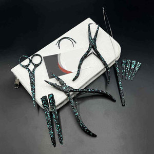 Kit d'outils d'extension de cheveux en acier inoxydable personnalisé, kit d'installation d'extensions de cheveux professionnel pour salon, comprenant des micro-liens - Product Image 5