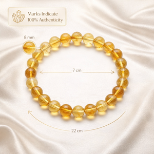 Natural Citrine 8mm Round Gemstone Stretch <b>Beaded</b> <b>Bracelet</b> Women's Trendy Third Party Certified Wholesale Supply - Product Image 4