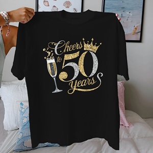 Cheers to 50 Years t-shirt femme en pur coton coupe confortable - Product Image 1