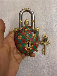 Antique Brass Turtle Shape Decorative Padlock <b>with</b> Vintage Key Ornamental Metal <b>Lock</b> for <b>Jewelry</b> <b>Box</b> Cabinet Door Home Decor Gif - Product Image 4