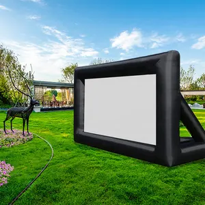 Foldable Inflatable Tv Screen Outdoor 14ft Movie Theater Blow Up Inflatable Cinema Screen For Party Camping