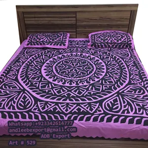 Handmade Applique Bedsheet in different styles designs fabrics and colors By ADB Export Bed sheets