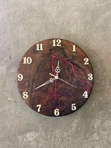 Reloj de Pared de Resina Epoxi y Madera Natural Premium, Hecho a Mano, Estilo Río, Silencioso, de Cuarzo, Decoración Moderna para el Hogar, Artículo de Regalo - Product Image 4