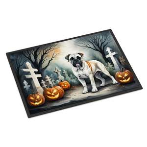 Spooky Halloween Boxer <b>Doormat</b> Non-Slip <b>Washable</b> Low Pile 24H X 36W Indoor and Outdoor Entryway Rug for Front Door - Product Image 1