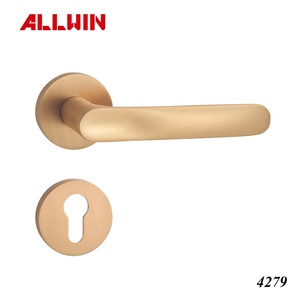 Metallic Grey Brass Interior <b>Door</b> Lever <b>Handle</b> Lock <b>Set</b> - Product Image 6