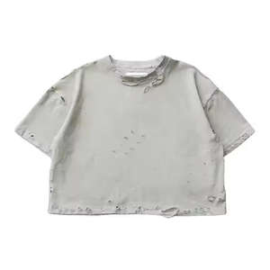 Custom Logo Eco-Friendly Heavyweight Polyester/Cotton Streetwear T <b>Shirts</b> Vintage Washed <b>Men</b> Oversized Fit Quick Dry Breathable - Product Image 4