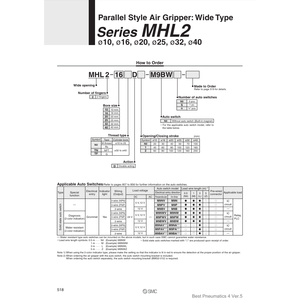 SMC Pneumatics Air Gripper MHL2-25D2 <b>Pneumatic</b> <b>Parts</b> - Product Image 2