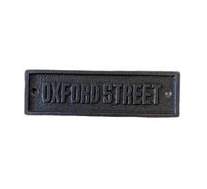 Cast Iron Retro Oxford Street Wall Plaque wholesale outdoor home wall <b>door</b> hanging hotel <b>office</b> school restaurant plaques <b>signs</b> - Product Image 1