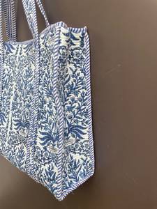 Cotton Hand Block Printed Quilted Tote <b>Bags</b> Traditional <b>Indian</b> Tote <b>Bags</b> Handcrafted Tote <b>Bags</b> with Hand Block Prints Tote <b>Bag</b> - Product Image 3