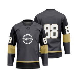 Maillot de hockey sur glace personnalisé de haute qualité en sublimation, impression par transfert thermique, service OEM, couleurs/tailles personnalisées pour hommes et femmes - Product Image 1
