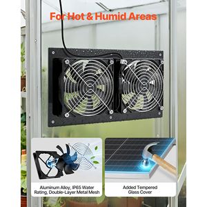 Ventilatore ad Alta Velocità Alimentato a Energia Solare 15W, Angolo del Pannello Solare Regolabile, 2668 RPM, Installazione Flessibile, Sistema a Doppia Ventola, Implementazione Rapida - Product Image 5