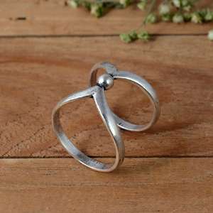 SHYAM JEWELRS Handmade Oxidized 925 <b>Silver</b> Luxury Flower Splint Ring-Arthritis Support PIP or <b>DIP</b> Joint - Product Image 4