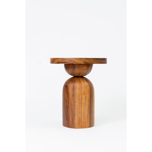 Awesome <b>Round</b> <b>Wooden</b> <b>Coffee</b> <b>Table</b> With Tapered Base Handmade Living Room Furniture Minimalist Design 15 Inch Top - Product Image 2
