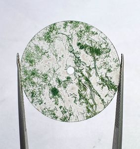 หน้าปัดนาฬิกาหินมอสอาเกตธรรมชาติ ขนาด 28.5 มม. หนา 1 มม. รูปทรงแบน สีเขียวขาว คลาสสิก สวยงาม อุปกรณ์เสริมนาฬิกา - Product Image 5