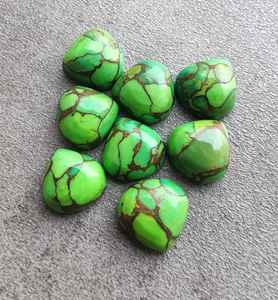 Turquoise Verte Naturelle en Forme de Cœur, Cabochon Calibré, Pierre Précieuse Libre pour Bijoux, Pierre de Guérison en Cristal - Product Image 4