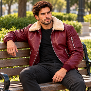 Men's Luxury Leather Bomber Jacket with <b>Stand</b> Collar Silk Lining <b>Vintage</b> Winter Biker <b>Coat</b> Wholesale Supplier - Product Image 5