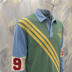 Maillot de baseball rayé à manches longues Snowgrace avec logo brodé, col rabattu, coupe classique, vêtements unisexes - Product Image 5